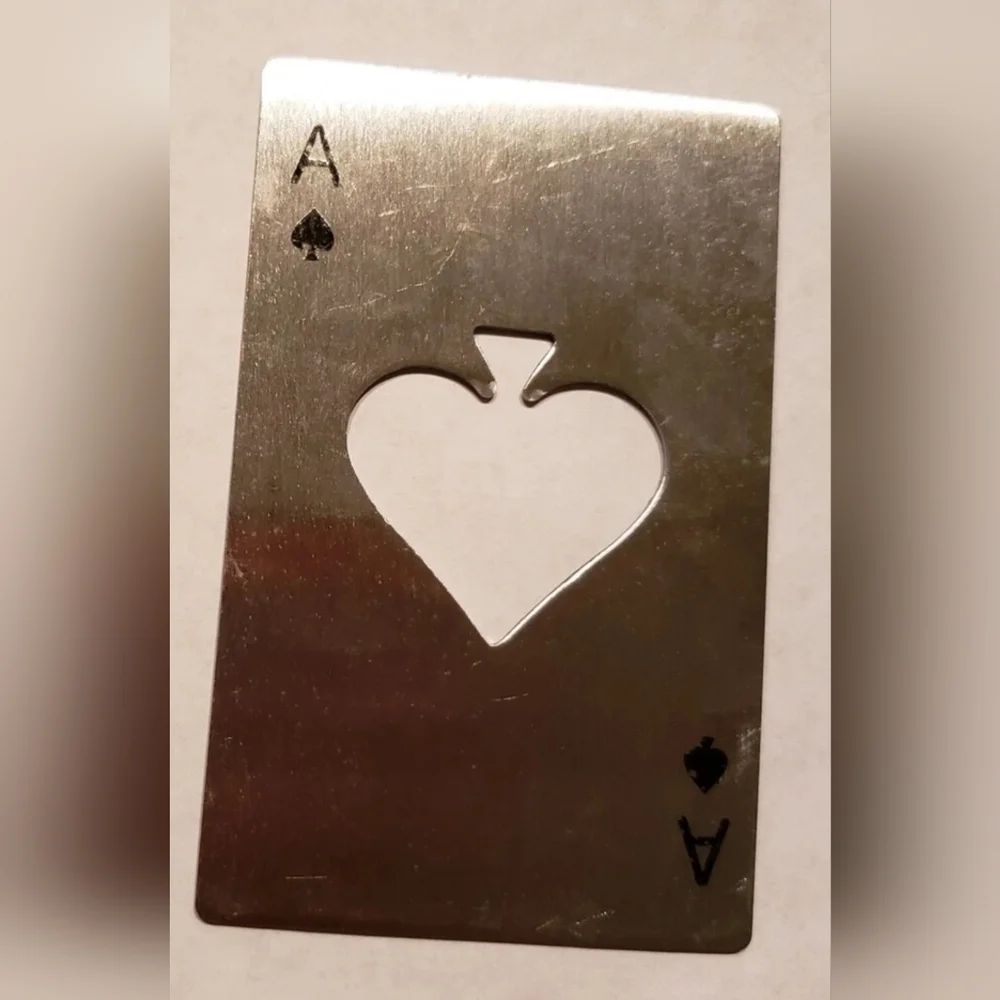 🦋 Silver Playing Card Bottle Opener Party Favor
